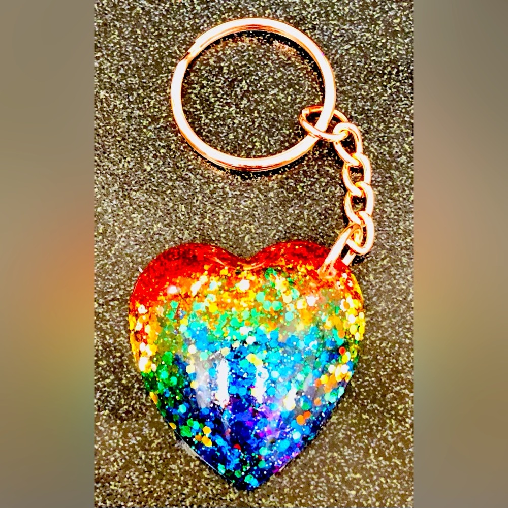 Keychains By Mylissa! Pride 🌈 love heart keychain!